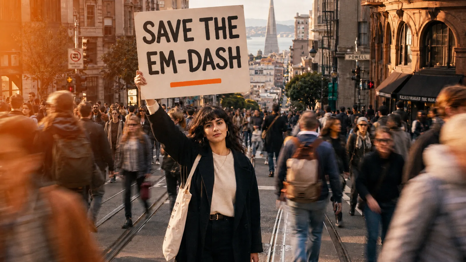 Save the Em Dash Protest in San Francisco